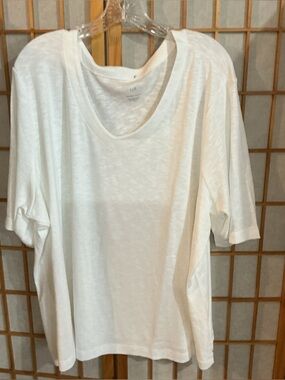 NEW J.JILL PIMA SLUB V-NECK TEE